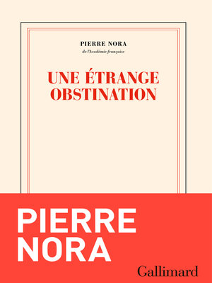 cover image of Une étrange obstination